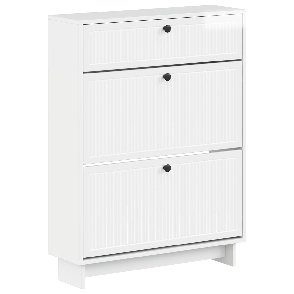 Schuhschrank EDE 78 x 24 x 103 cm Holzwerkstoff Hochglanz Weiß