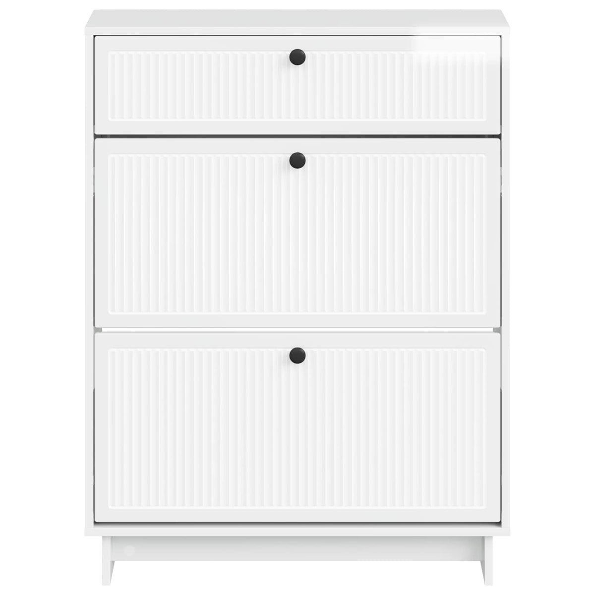 Schuhschrank EDE 78 x 24 x 103 cm Holzwerkstoff Hochglanz Weiß