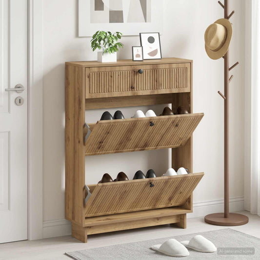 Schuhschrank EDE 78 x 24 x 103 cm Holzwerkstoff Artisan-Eiche
