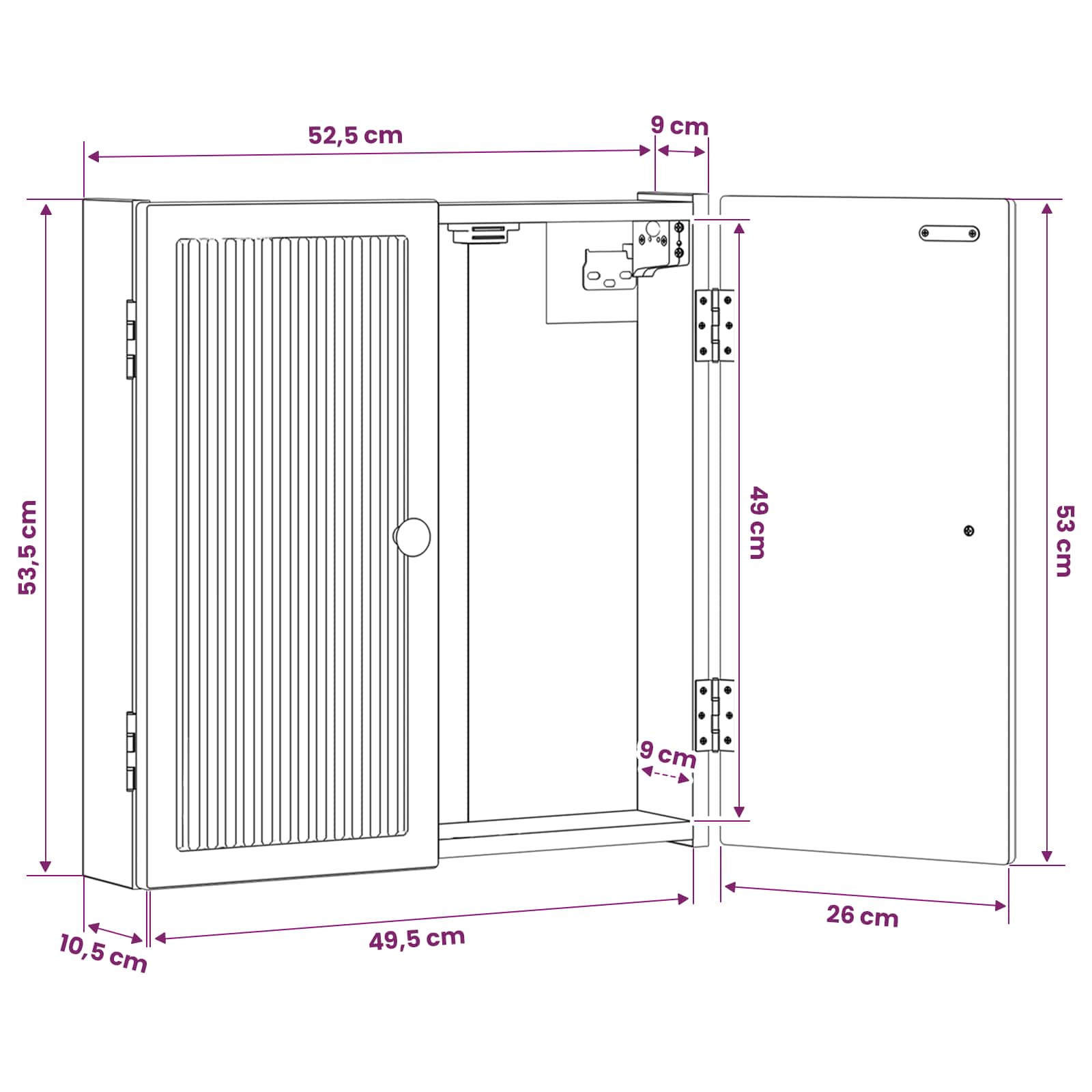 Dartboard Schrank EDE Schwarz 52,5 x 10,5 x 53,5 cm