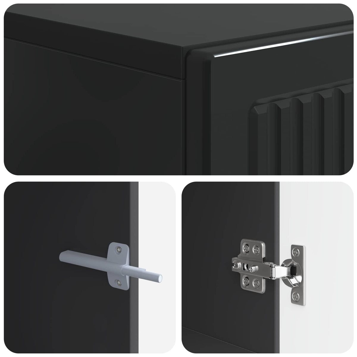 TV-Schrank Schwarz Holzwerkstoff