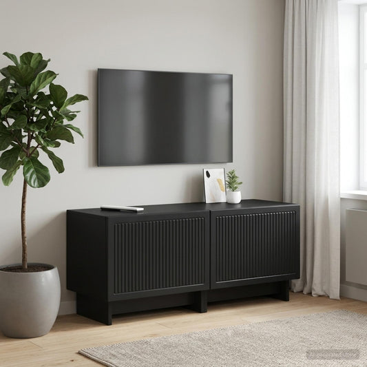 TV-Schrank Schwarz Holzwerkstoff