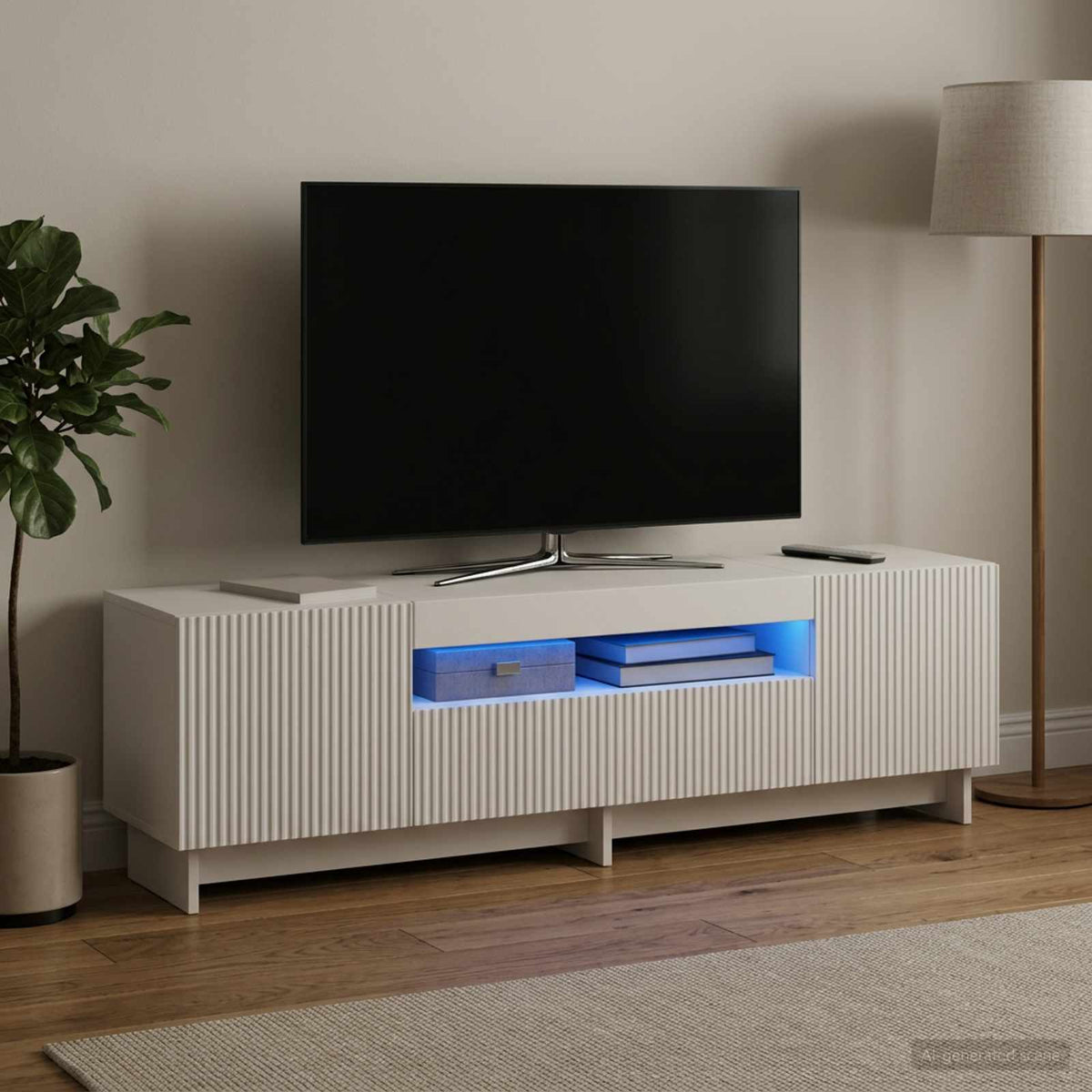 LED-TV-Schrank Weiß Holzwerkstoff