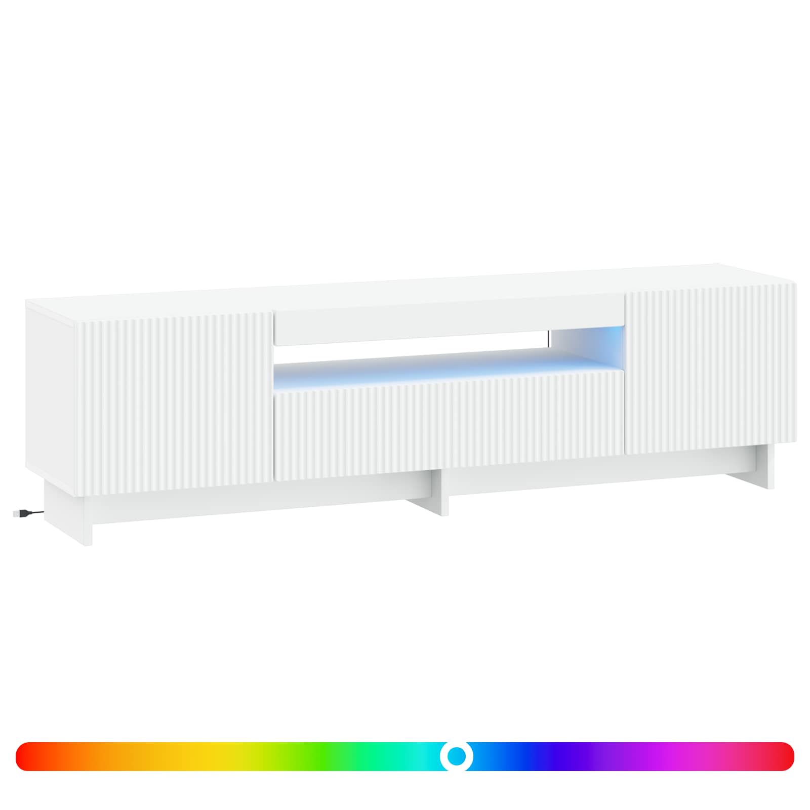 LED-TV-Schrank Weiß Holzwerkstoff