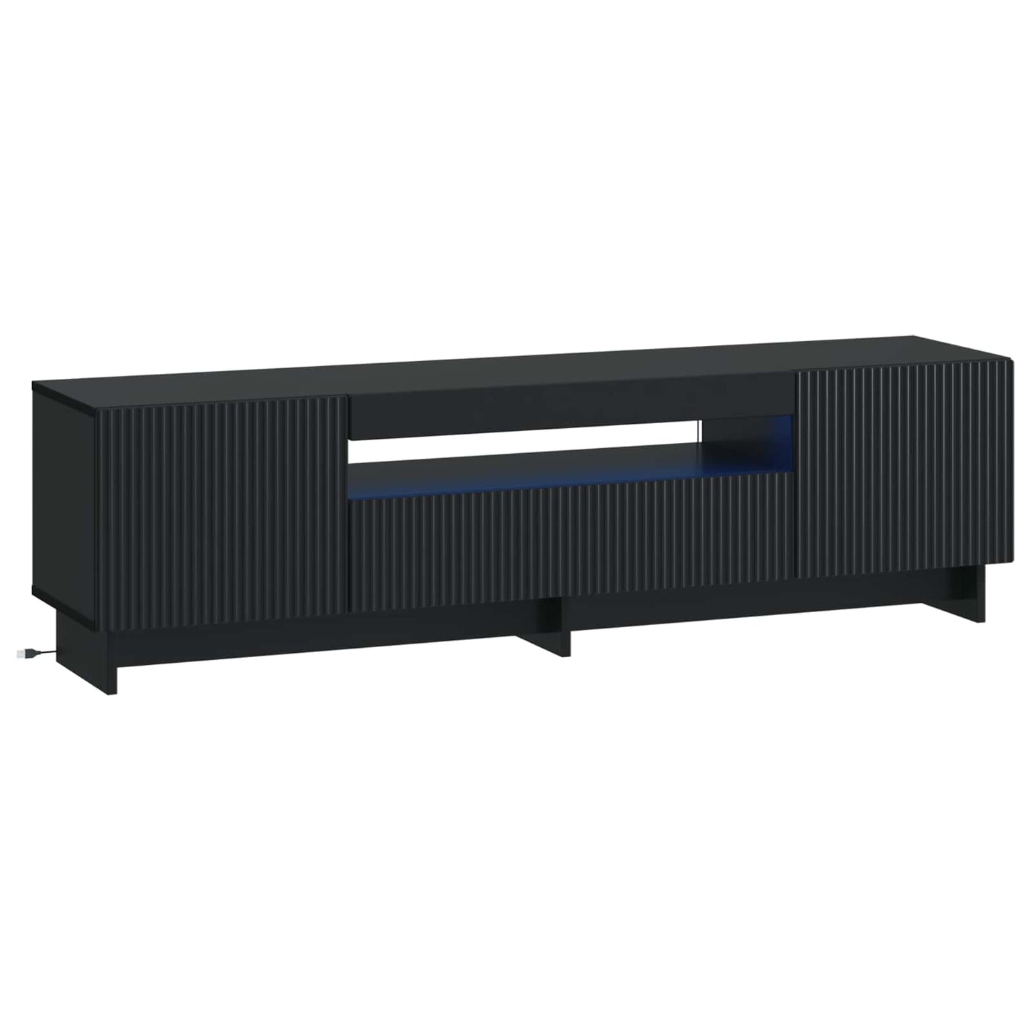LED-TV-Schrank Schwarz Holzwerkstoff