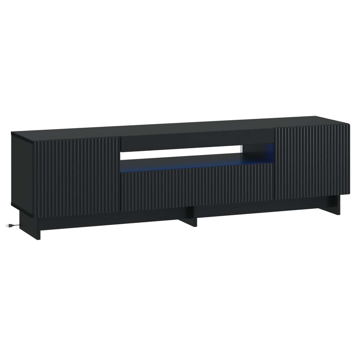 LED-TV-Schrank Schwarz Holzwerkstoff