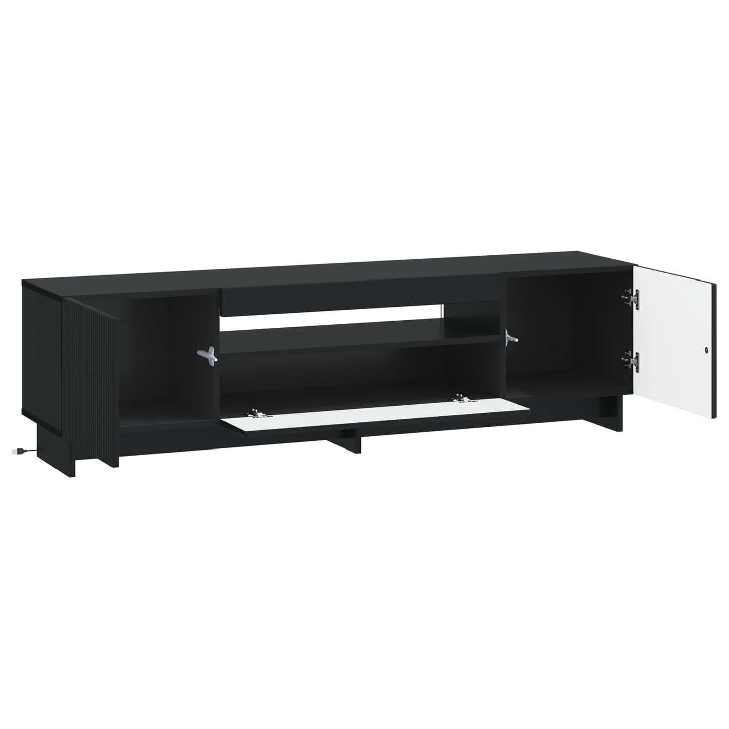 LED-TV-Schrank Schwarz Holzwerkstoff