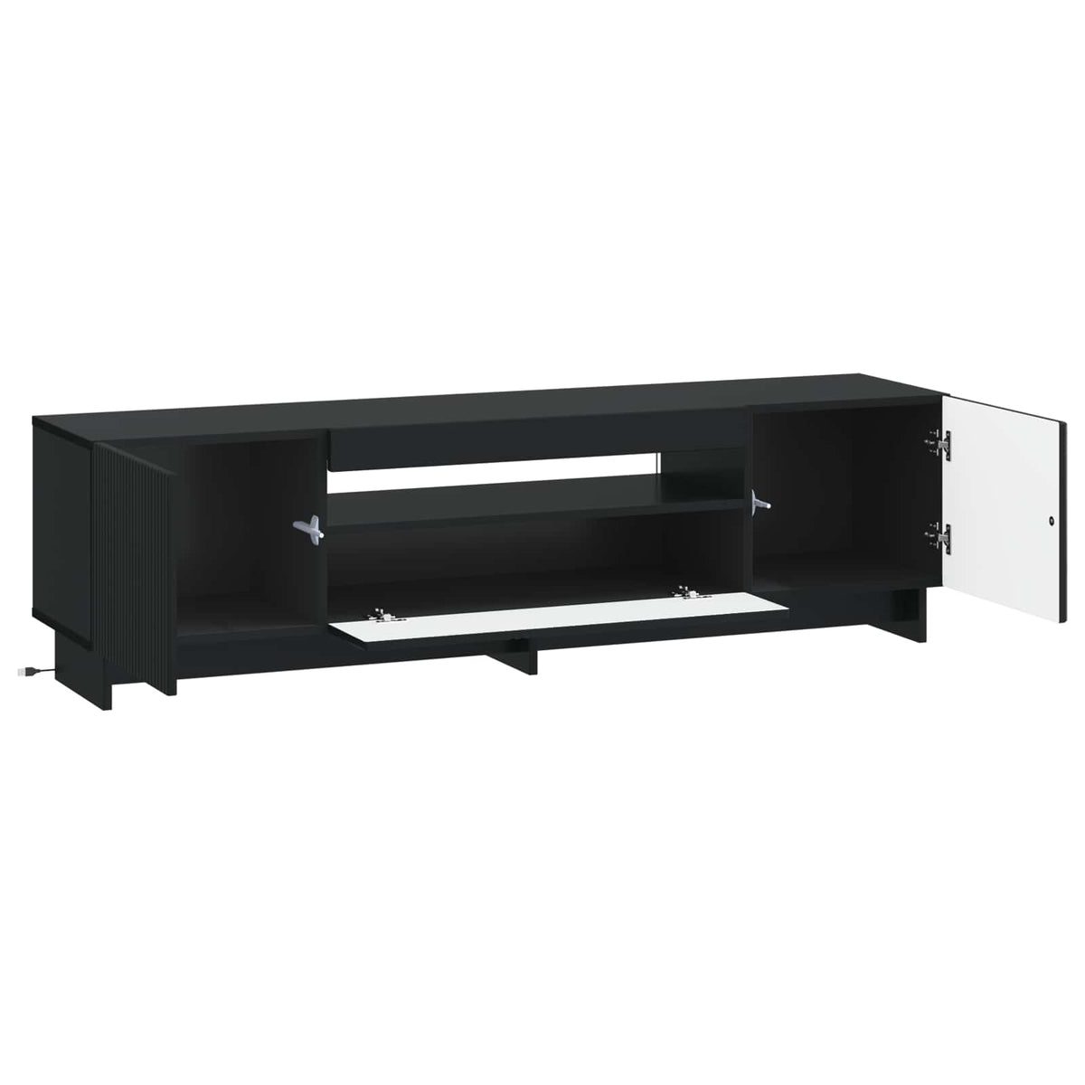 LED-TV-Schrank Schwarz Holzwerkstoff