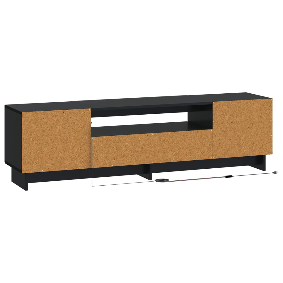 LED-TV-Schrank Schwarz Holzwerkstoff