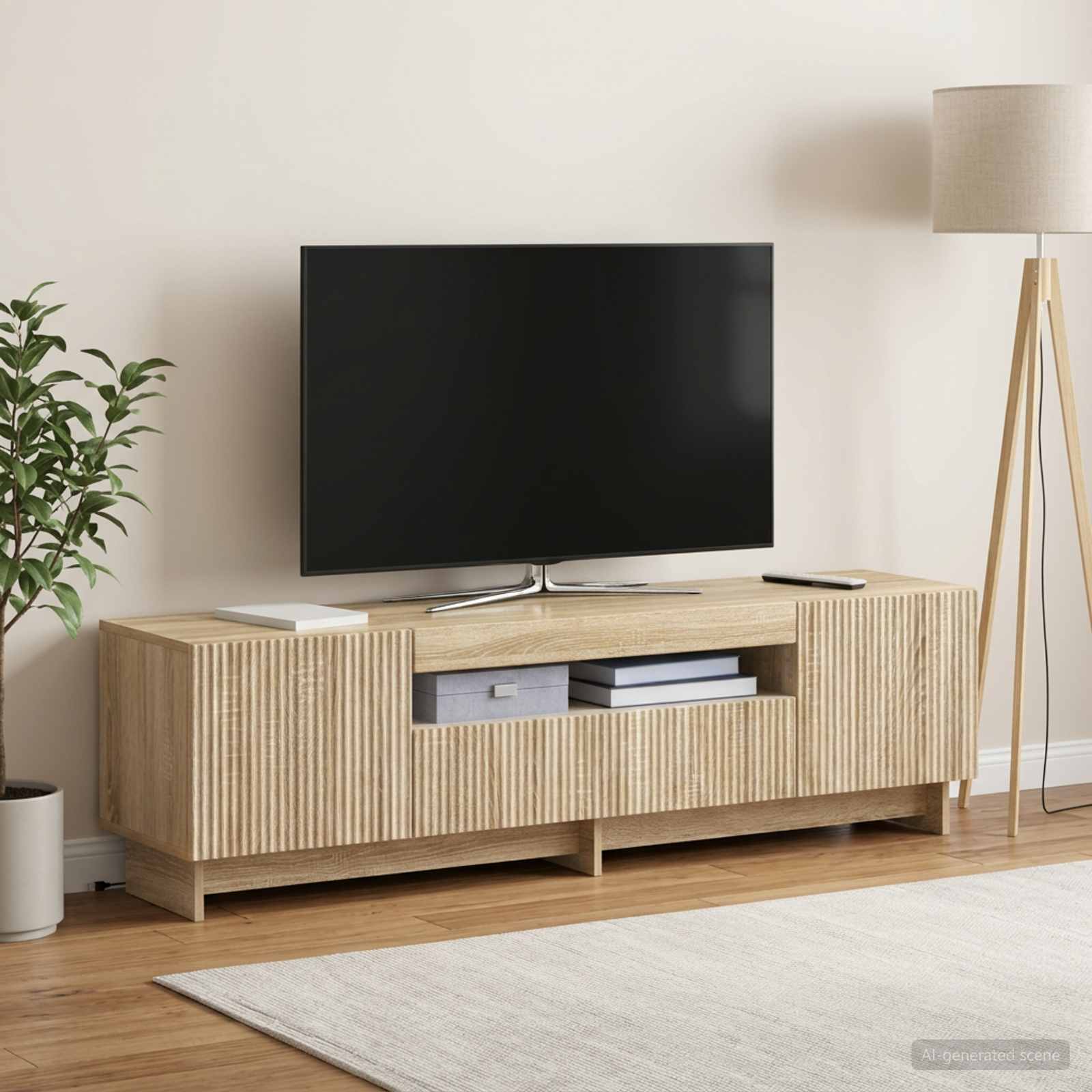 LED-TV-Schrank Sonoma-Eiche Holzwerkstoff