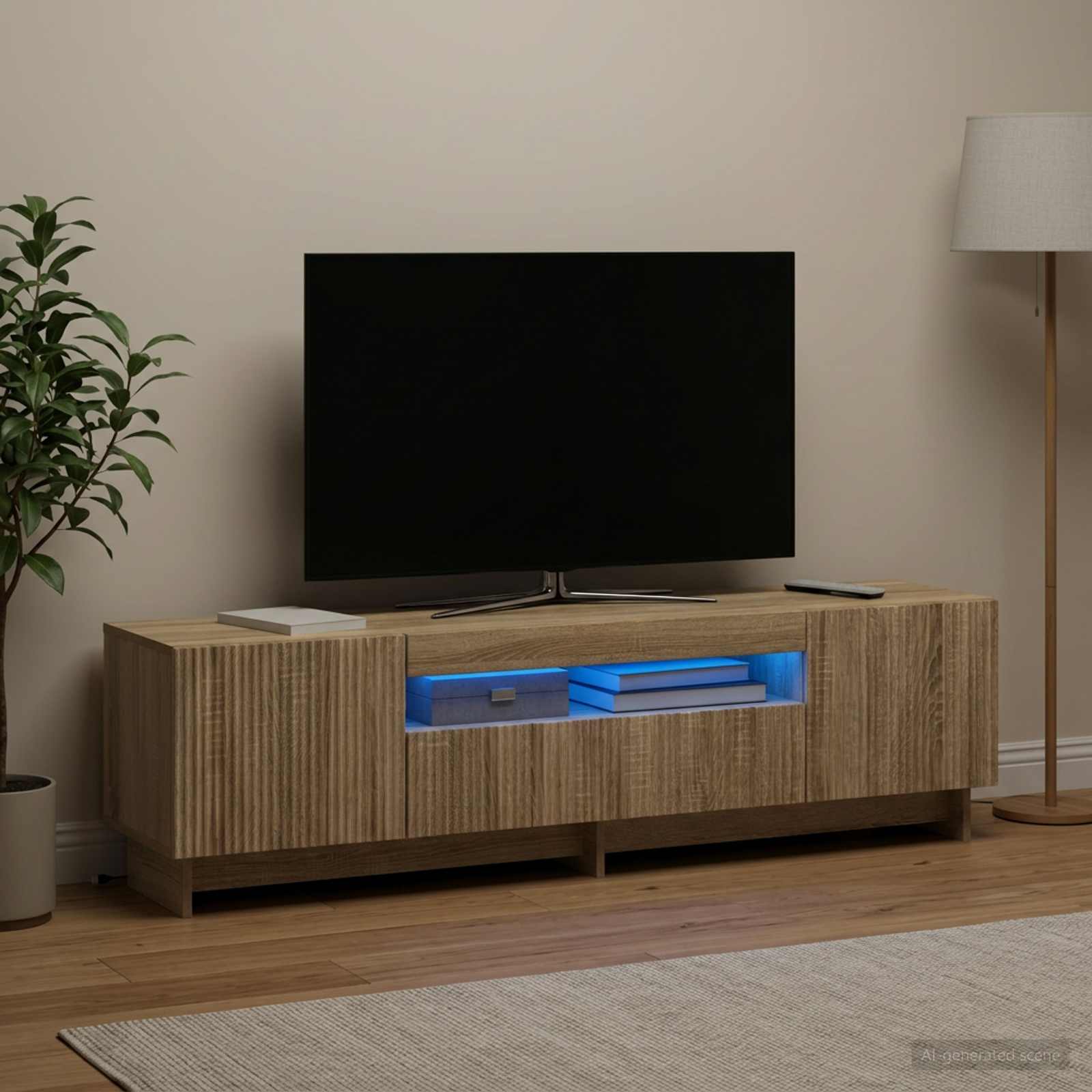 LED-TV-Schrank Sonoma-Eiche Holzwerkstoff