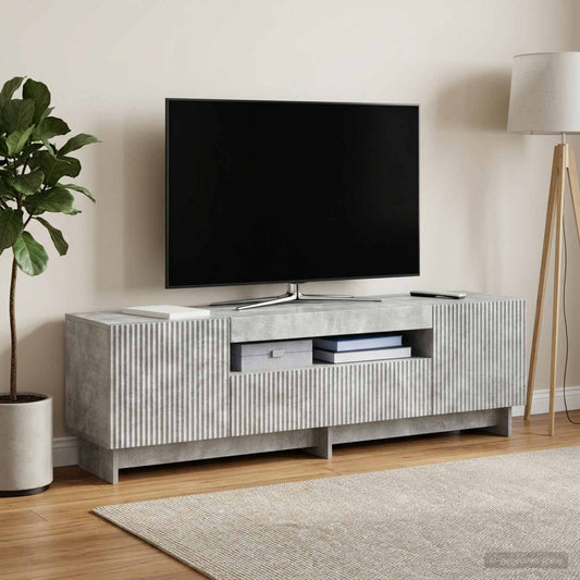 LED-TV-Schrank Betongrau Holzwerkstoff