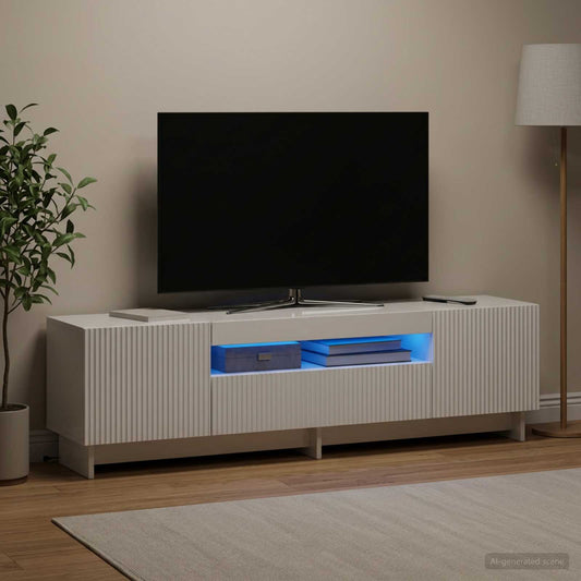 LED-TV-Schrank Hochglanz Weiß Holzwerkstoff