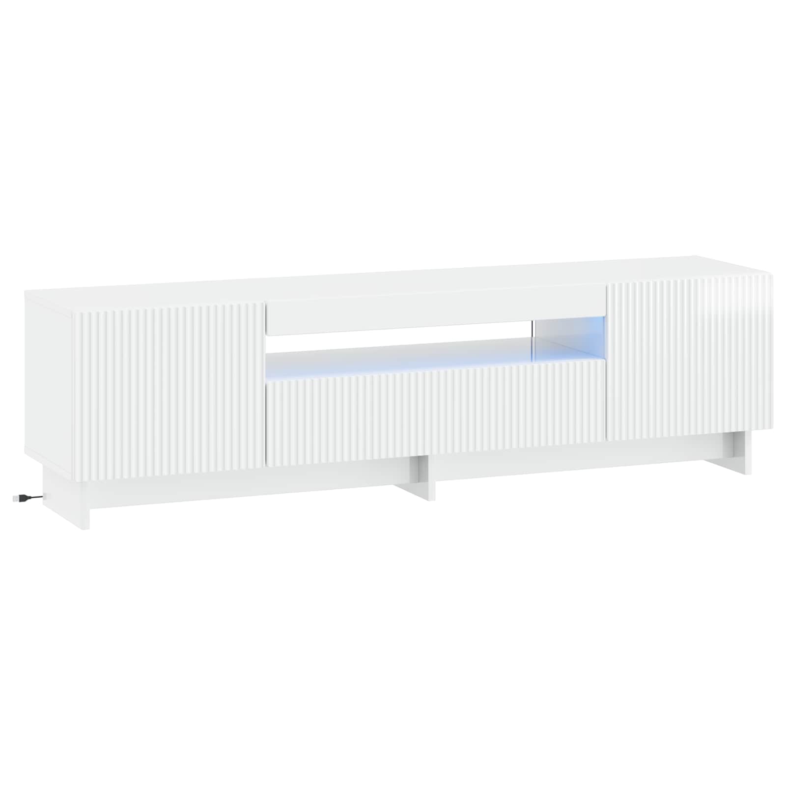 LED-TV-Schrank Hochglanz Weiß Holzwerkstoff