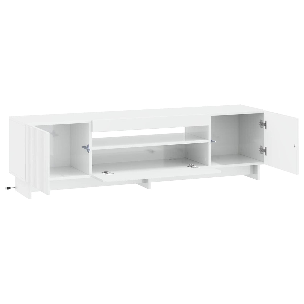 LED-TV-Schrank Hochglanz Weiß Holzwerkstoff
