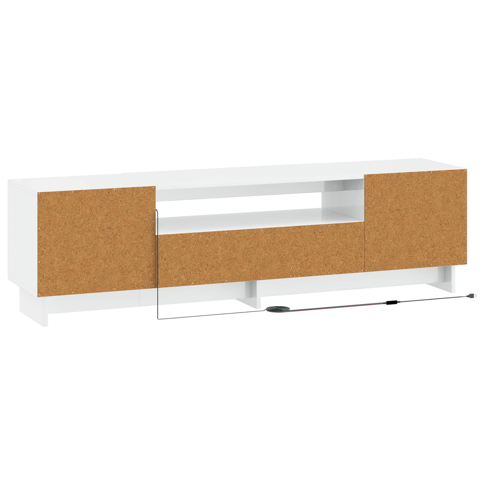 LED-TV-Schrank Hochglanz Weiß Holzwerkstoff