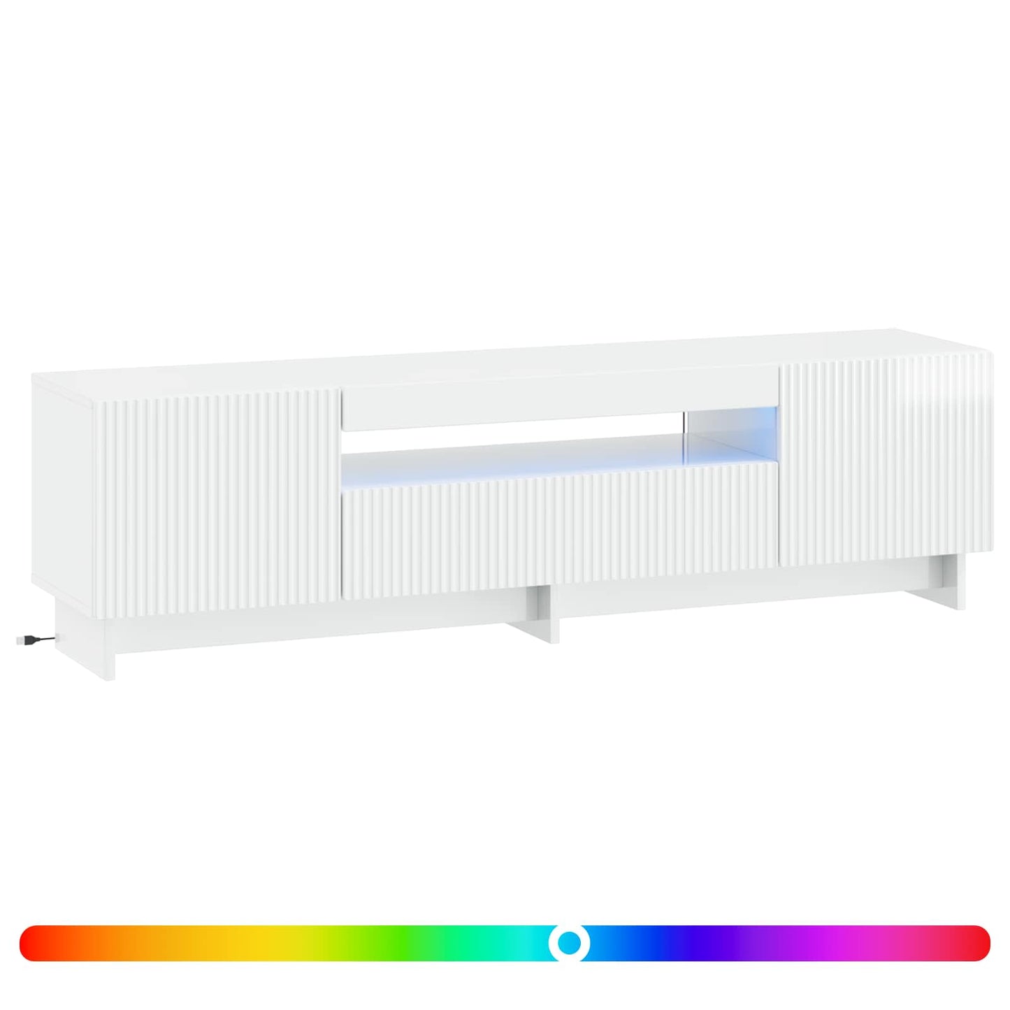 LED-TV-Schrank Hochglanz Weiß Holzwerkstoff