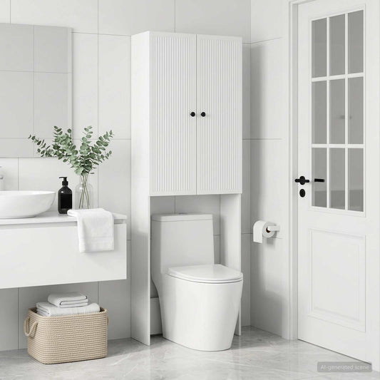 Toilettenschrank EDE Weiß 66 x 25,5 x 190 cm Holzwerkstoff