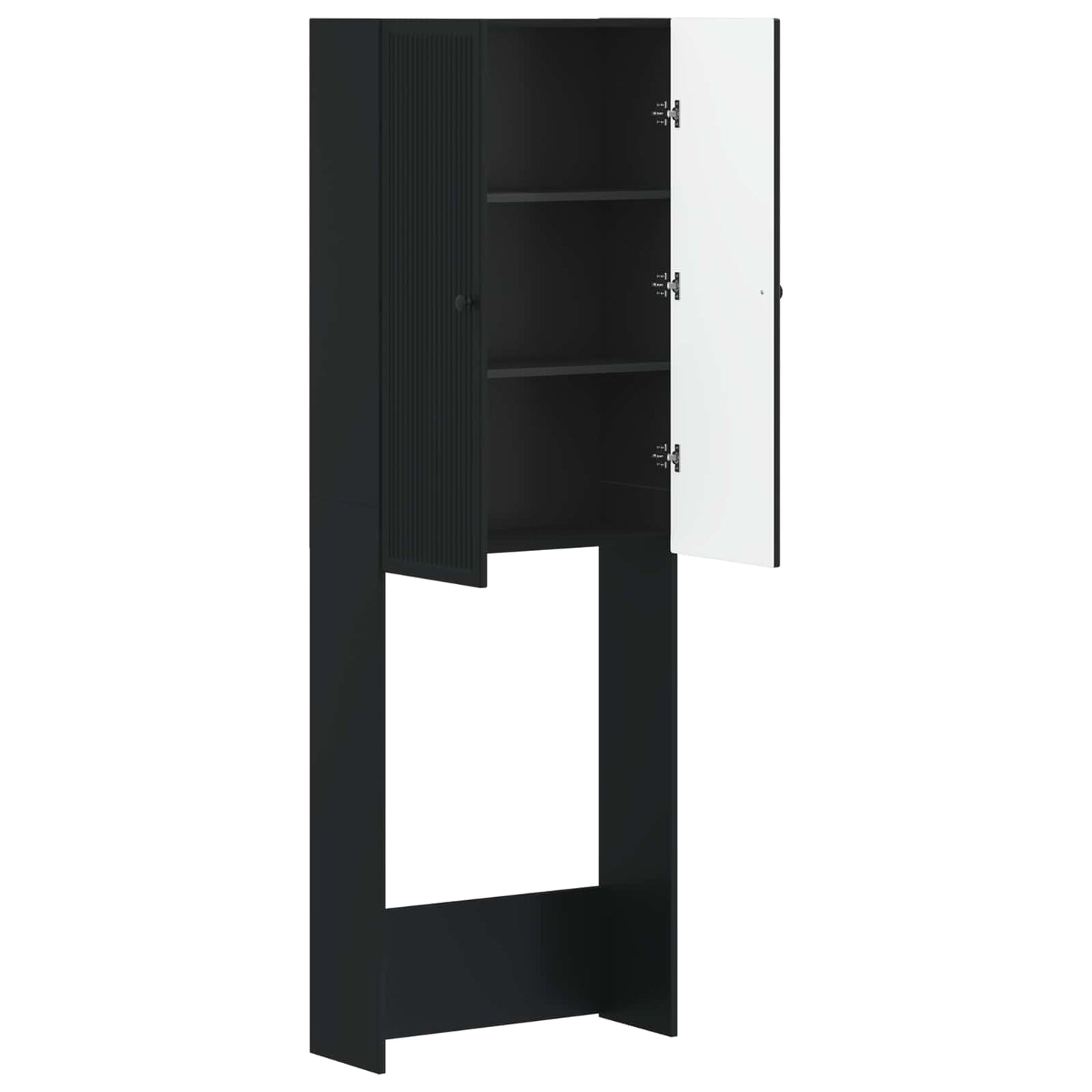 Toilettenschrank EDE Schwarz 66 x 25,5 x 190 cm Holzwerkstoff