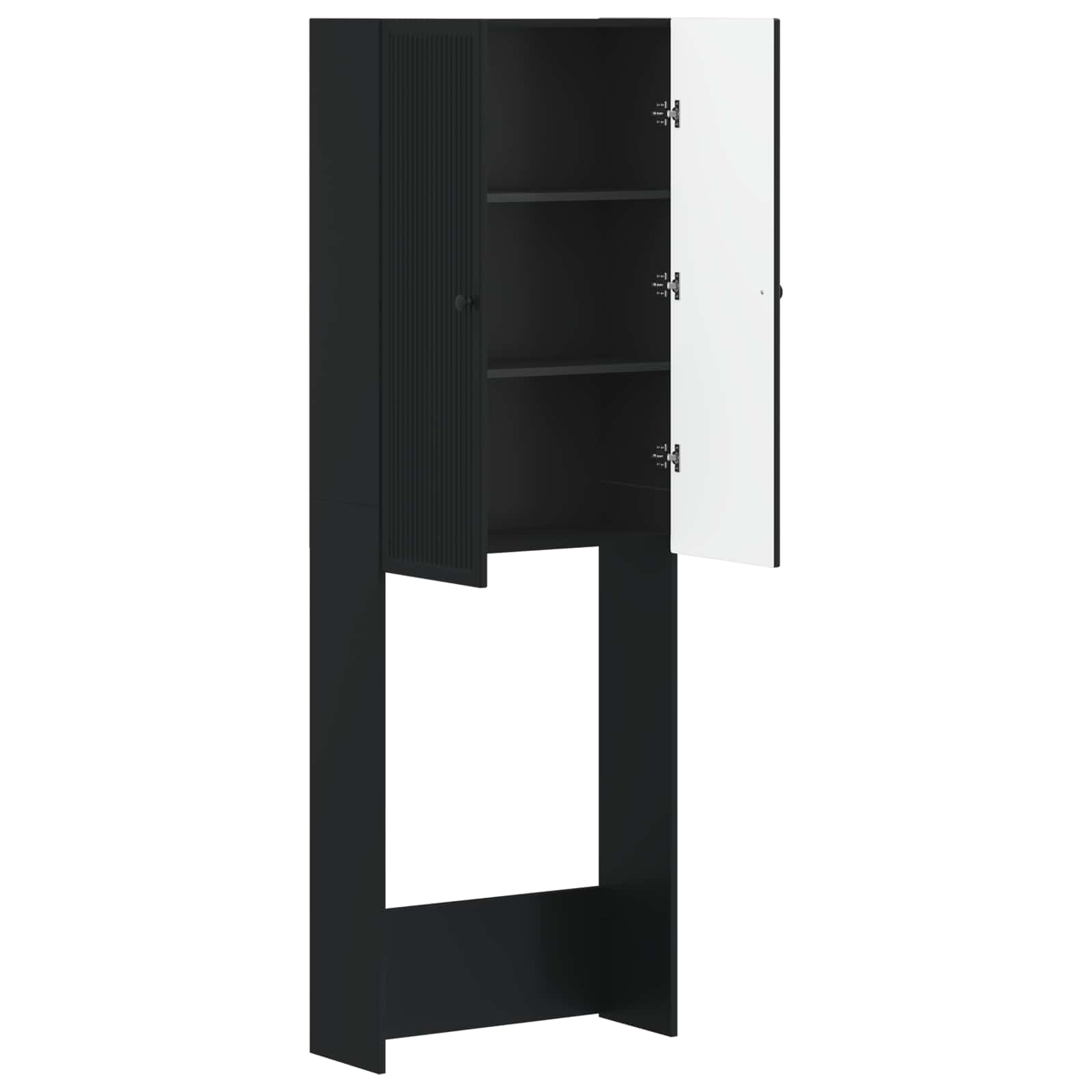 Toilettenschrank EDE Schwarz 66 x 25,5 x 190 cm Holzwerkstoff