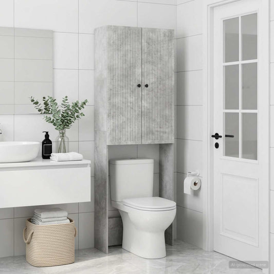 Toilettenschrank EDE Betongrau 66 x 25,5 x 190 cm Holzwerkstoff