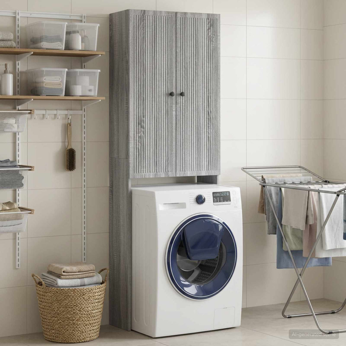 Toilettenschrank EDE Sonoma-Grau 66 x 25,5 x 190 cm