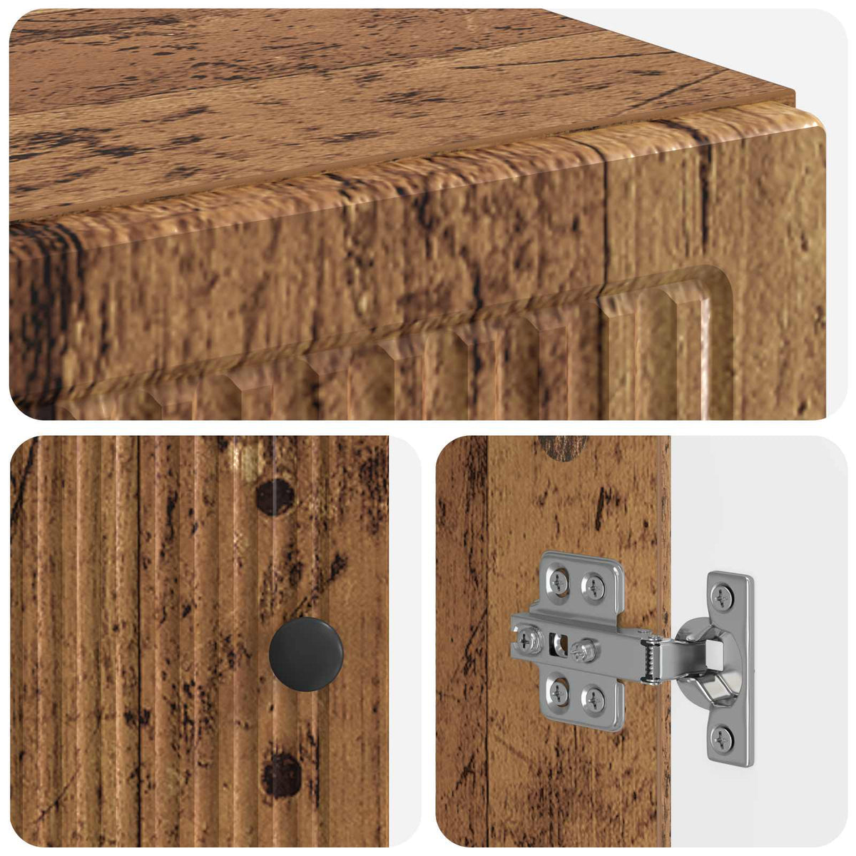 Toilettenschrank EDE Altholz 66 x 25,5 x 190 cm Holzwerkstoff