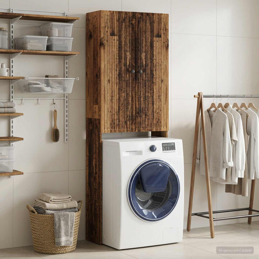 Toilettenschrank EDE Altholz 66 x 25,5 x 190 cm Holzwerkstoff