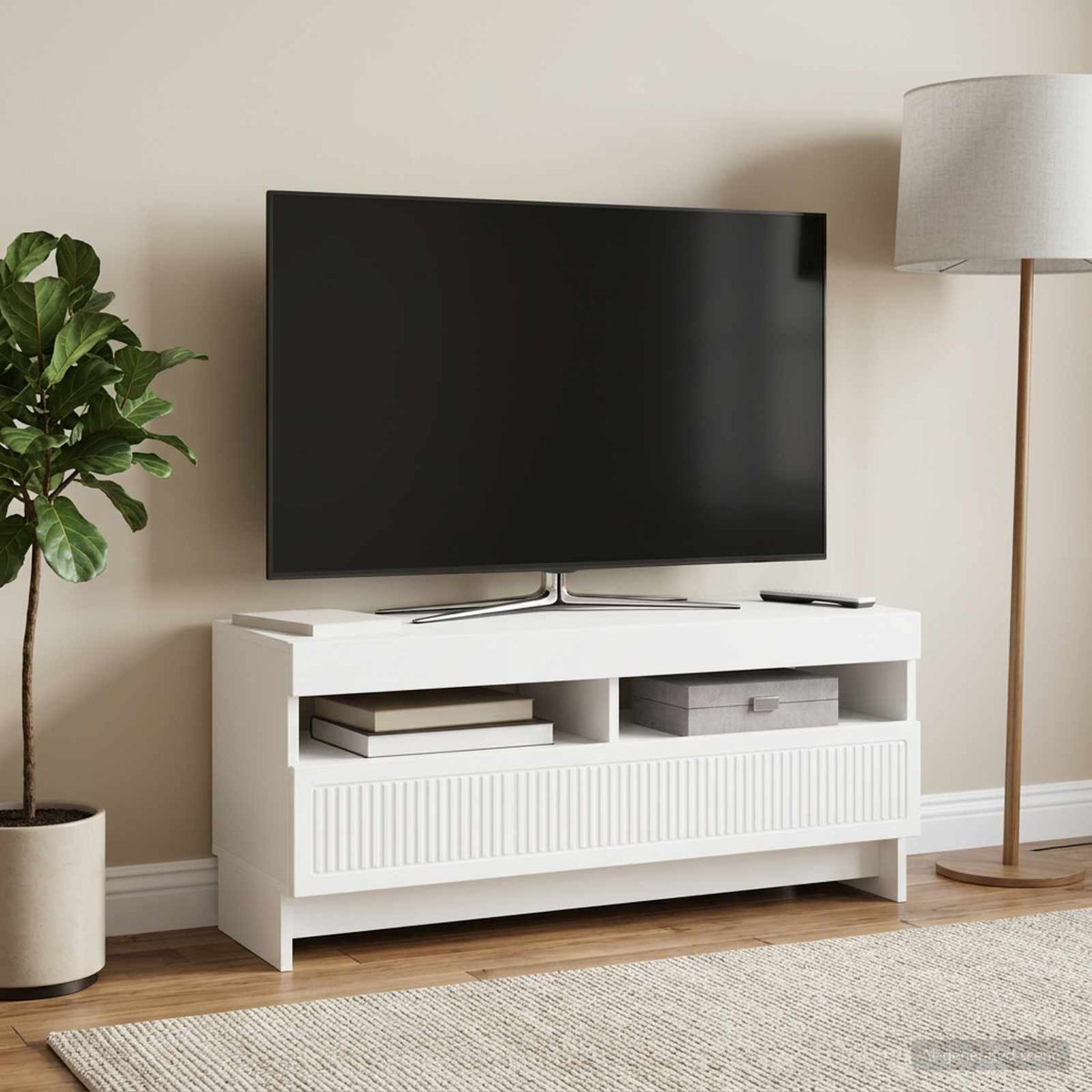 LED-TV-Schrank Weiß Holzwerkstoff