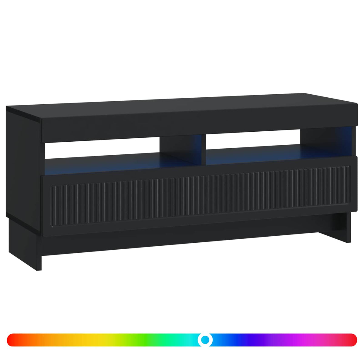 LED-TV-Schrank Schwarz Holzwerkstoff