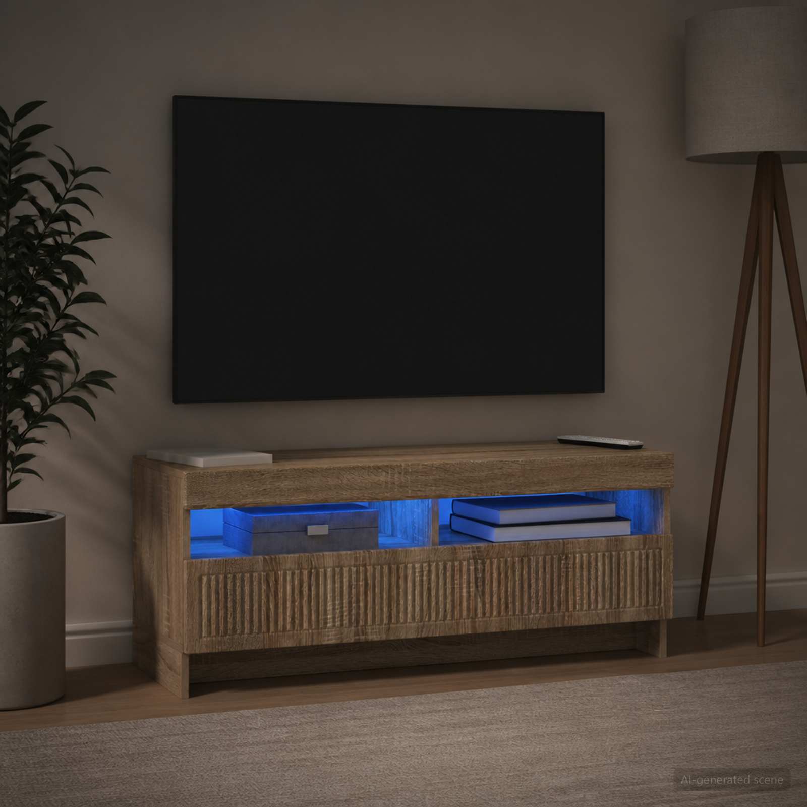 LED-TV-Schrank Sonoma-Eiche Holzwerkstoff