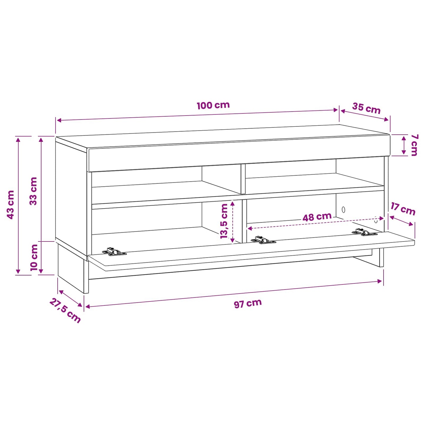 LED-TV-Schrank Betongrau Holzwerkstoff