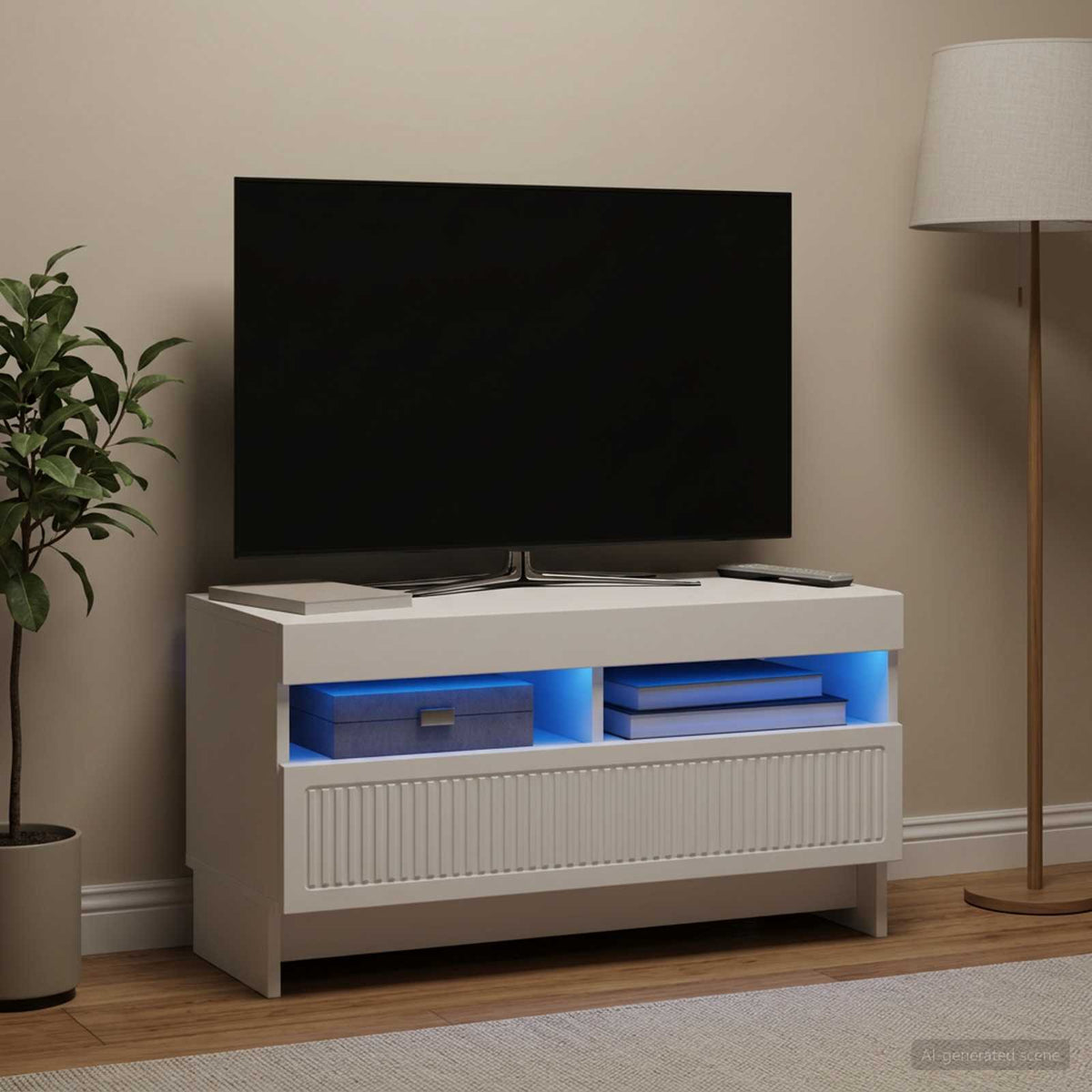 LED-TV-Schrank Weiß Holzwerkstoff