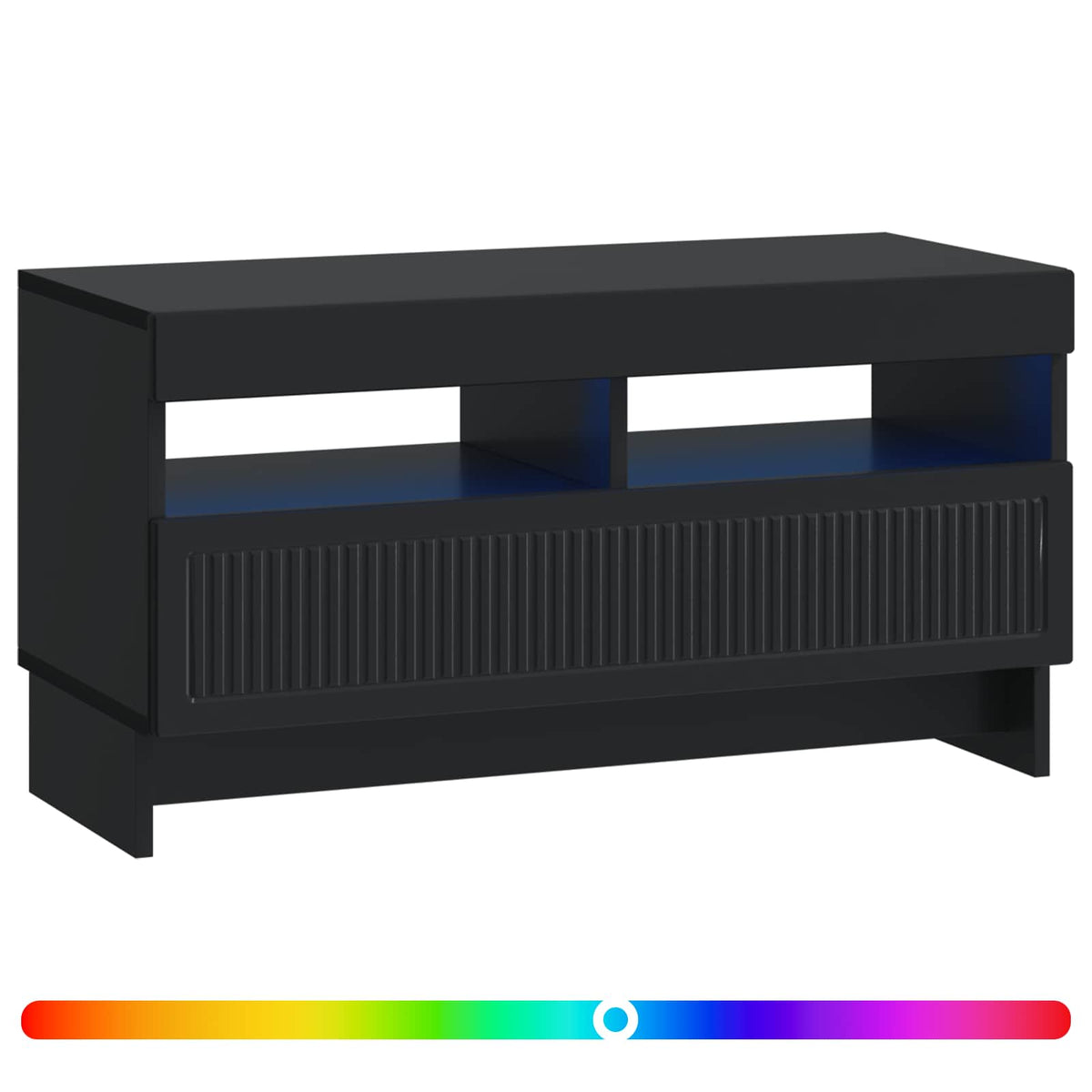 LED-TV-Schrank Schwarz Holzwerkstoff