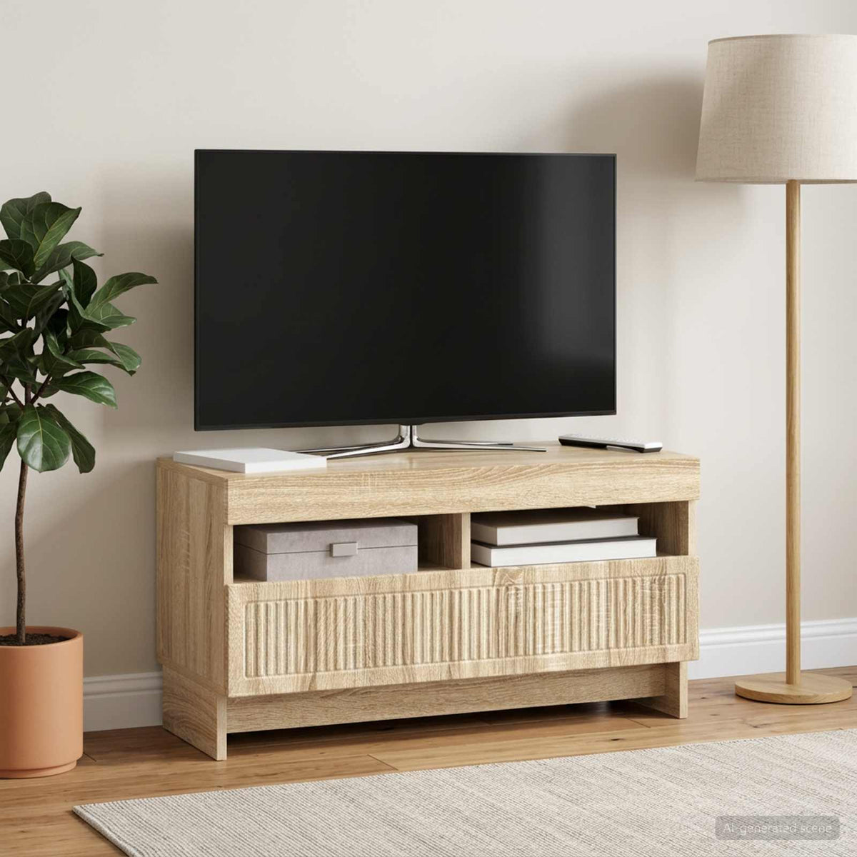 LED-TV-Schrank Sonoma-Eiche Holzwerkstoff