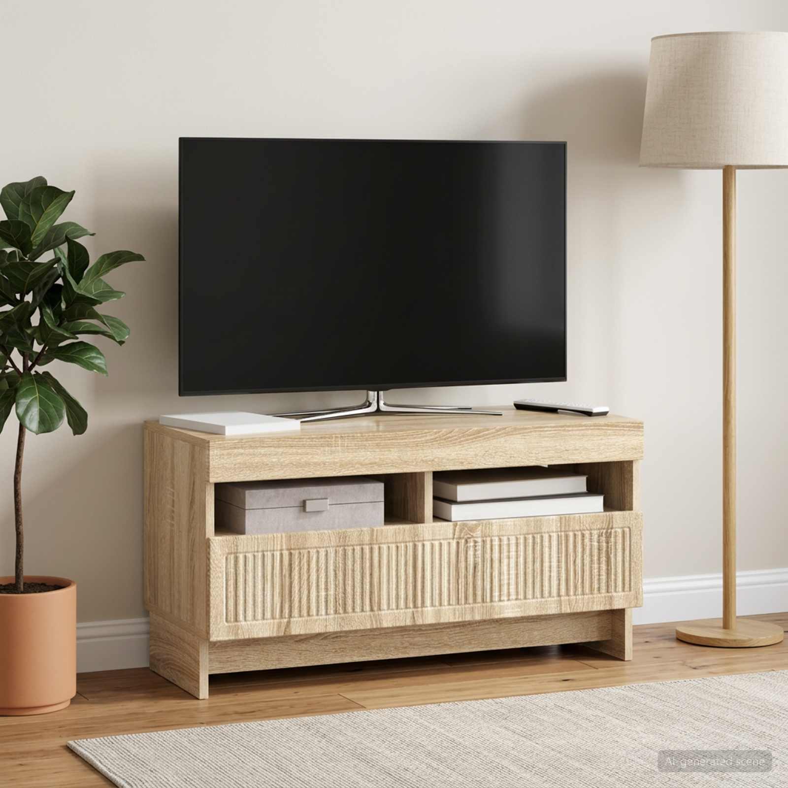 LED-TV-Schrank Sonoma-Eiche Holzwerkstoff
