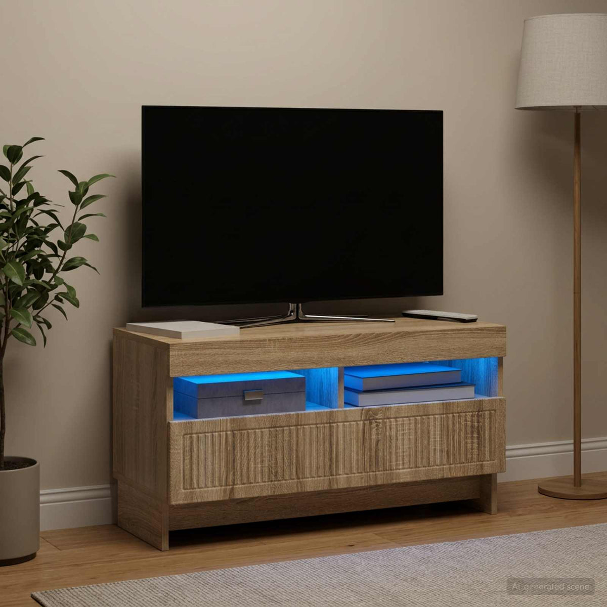 LED-TV-Schrank Sonoma-Eiche Holzwerkstoff