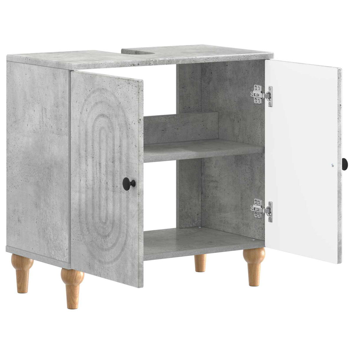 Waschbeckenschrank ALKMAAR Betongrau 59,5 x 31,5 x 59 cm