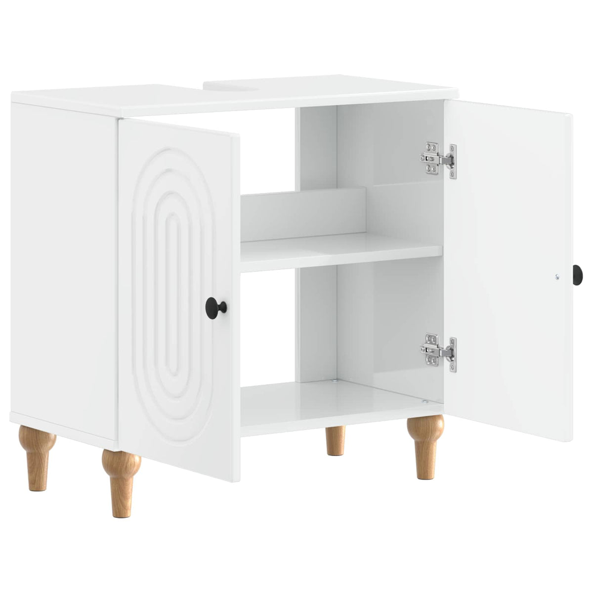 Waschbeckenschrank ALKMAAR Hochglanz Weiß 59,5 x 31,5 x 59 cm