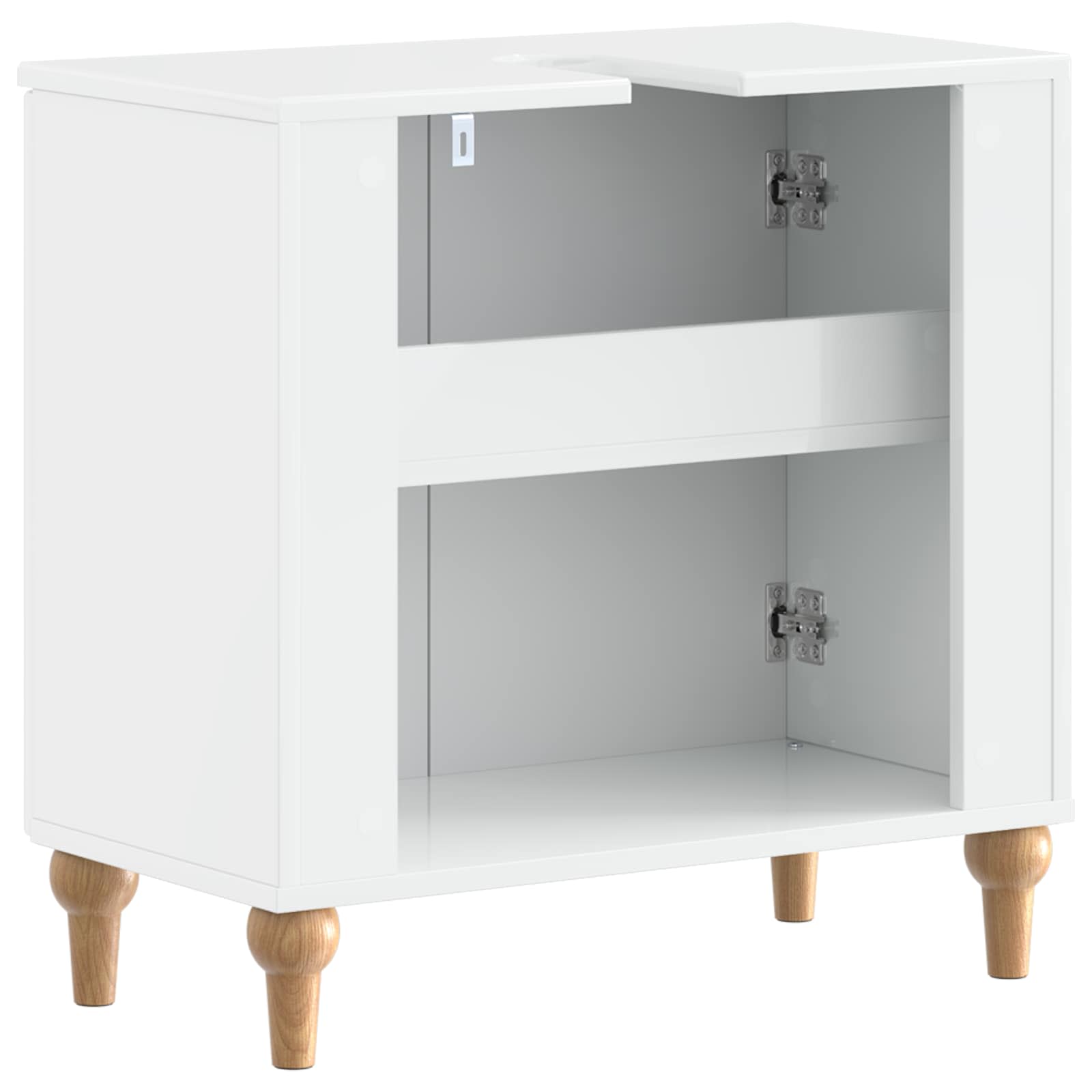 Waschbeckenschrank ALKMAAR Hochglanz Weiß 59,5 x 31,5 x 59 cm