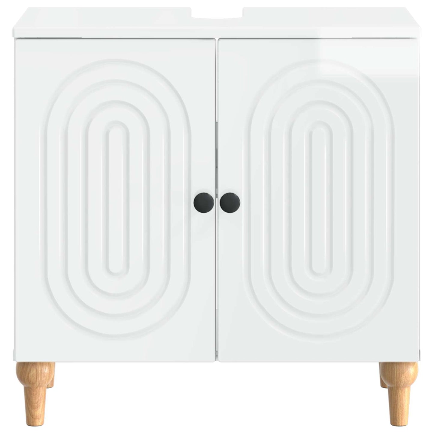 Waschbeckenschrank ALKMAAR Hochglanz Weiß 59,5 x 31,5 x 59 cm