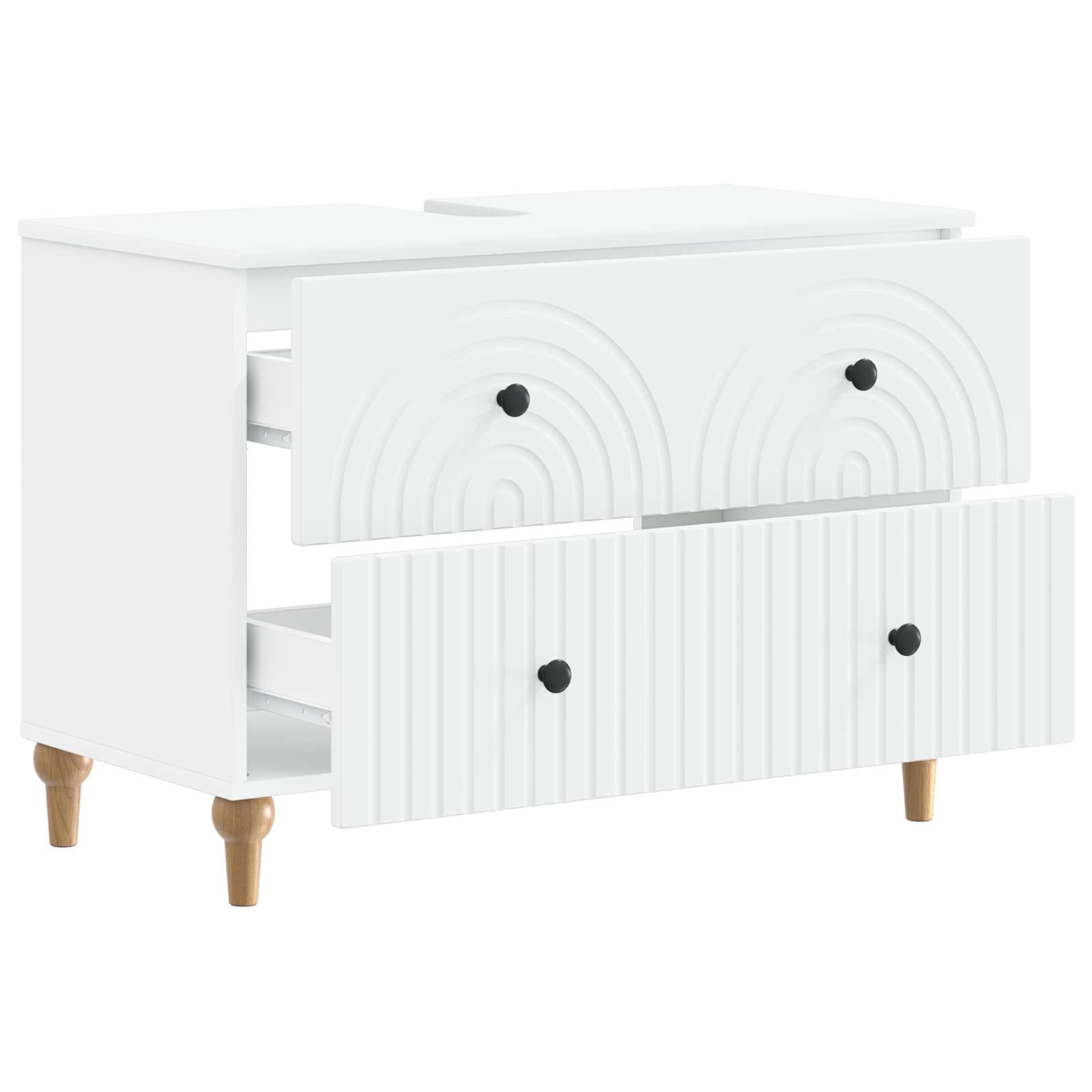 Waschbeckenschrank ALKMAAR Weiß 82 x 41 x 59 cm Holzwerkstoff