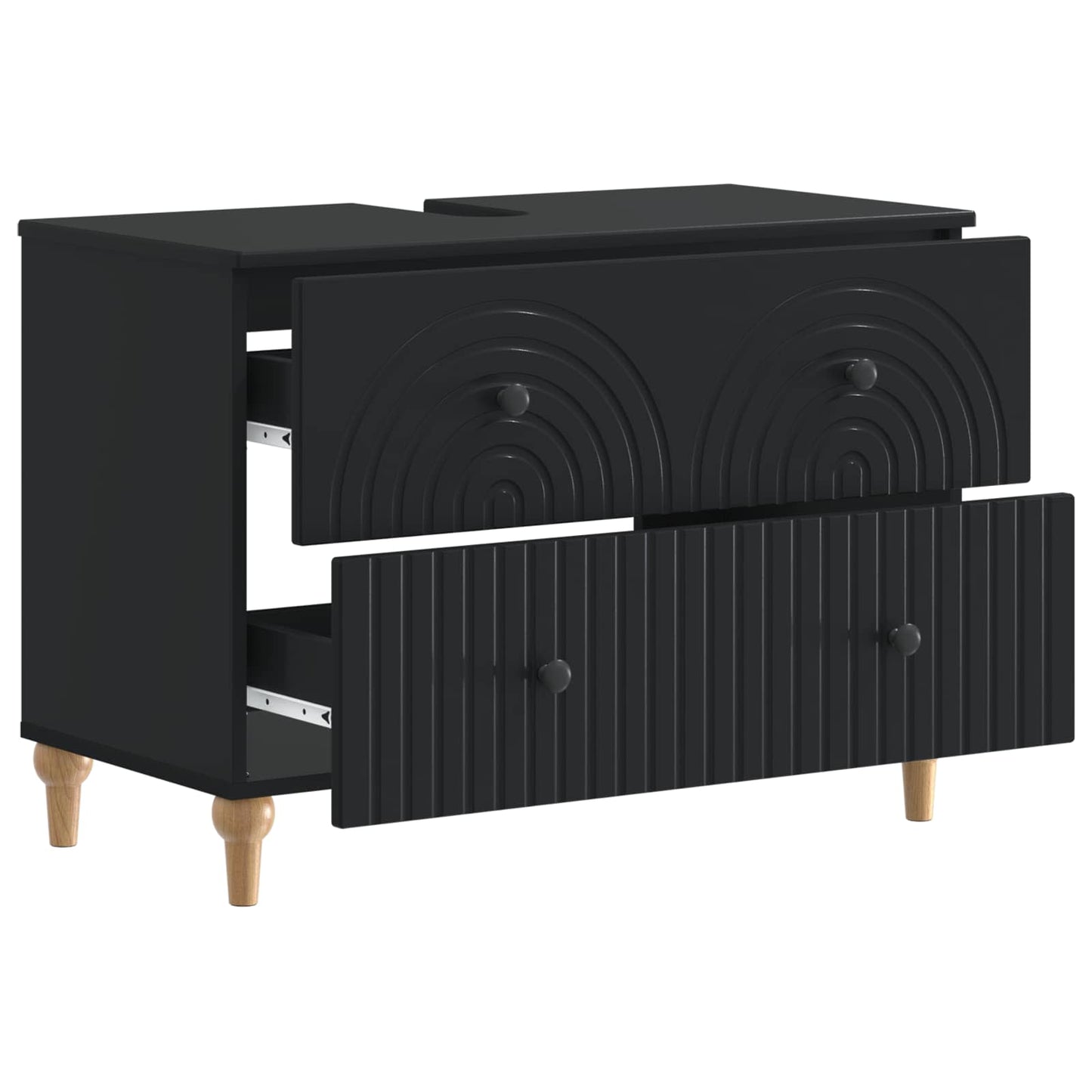 Waschbeckenschrank ALKMAAR Schwarz 82 x 41 x 59 cm