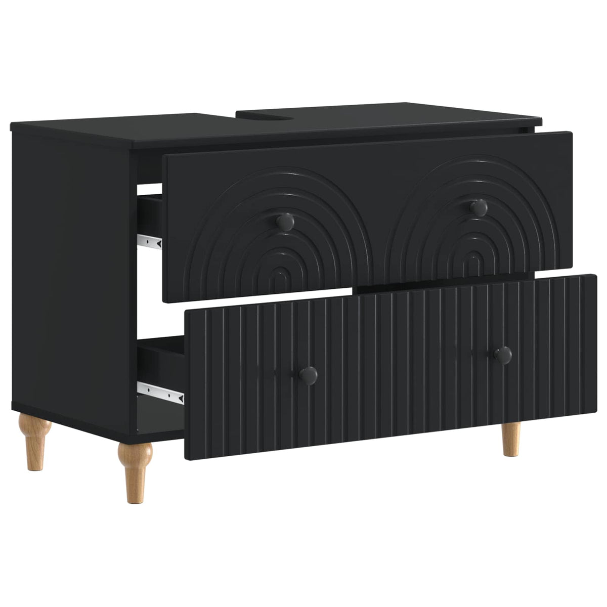 Waschbeckenschrank ALKMAAR Schwarz 82 x 41 x 59 cm