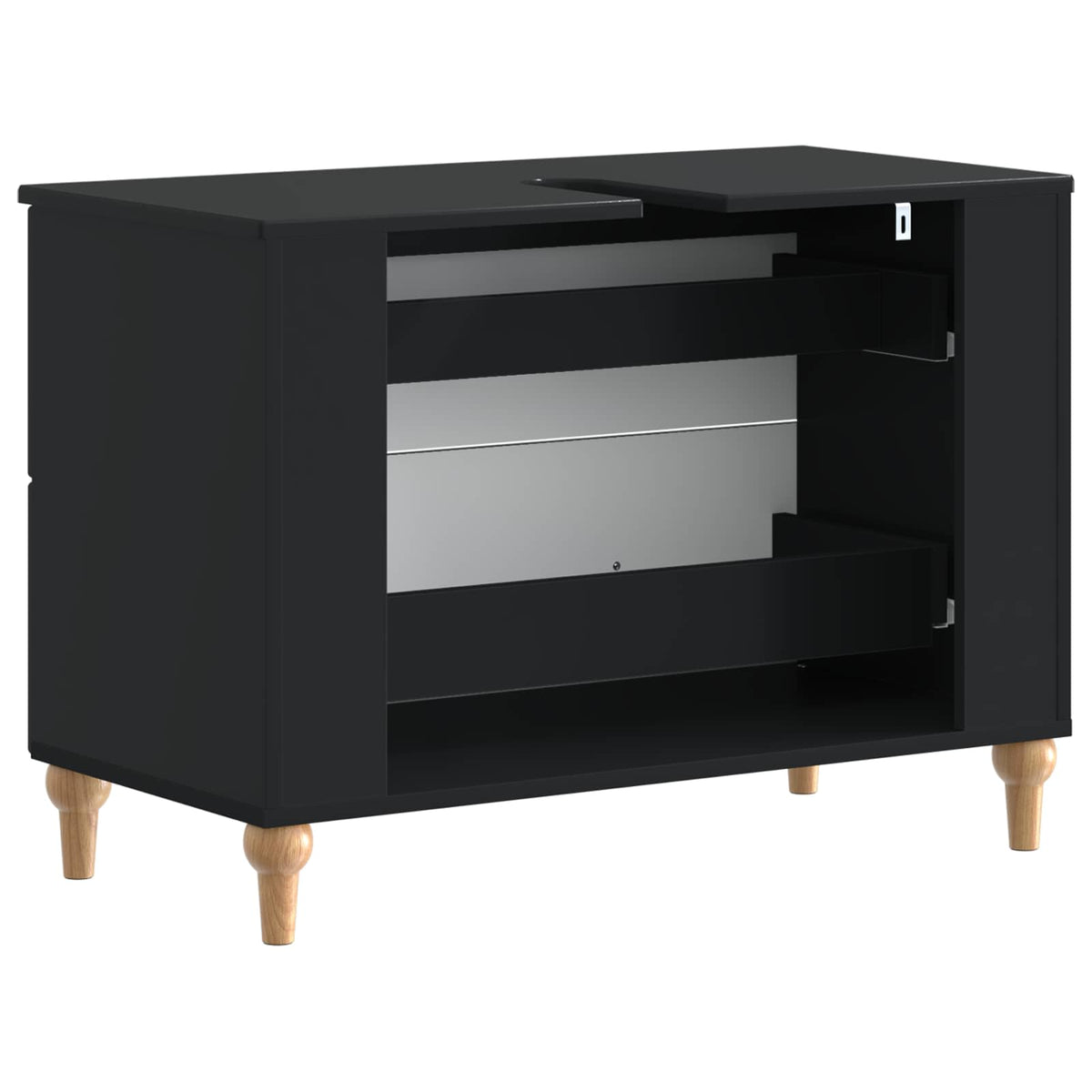 Waschbeckenschrank ALKMAAR Schwarz 82 x 41 x 59 cm