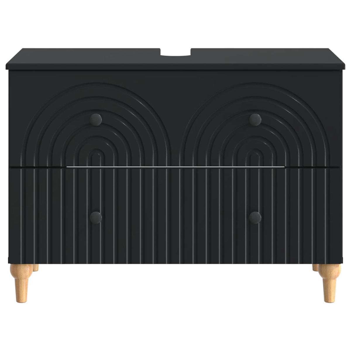 Waschbeckenschrank ALKMAAR Schwarz 82 x 41 x 59 cm