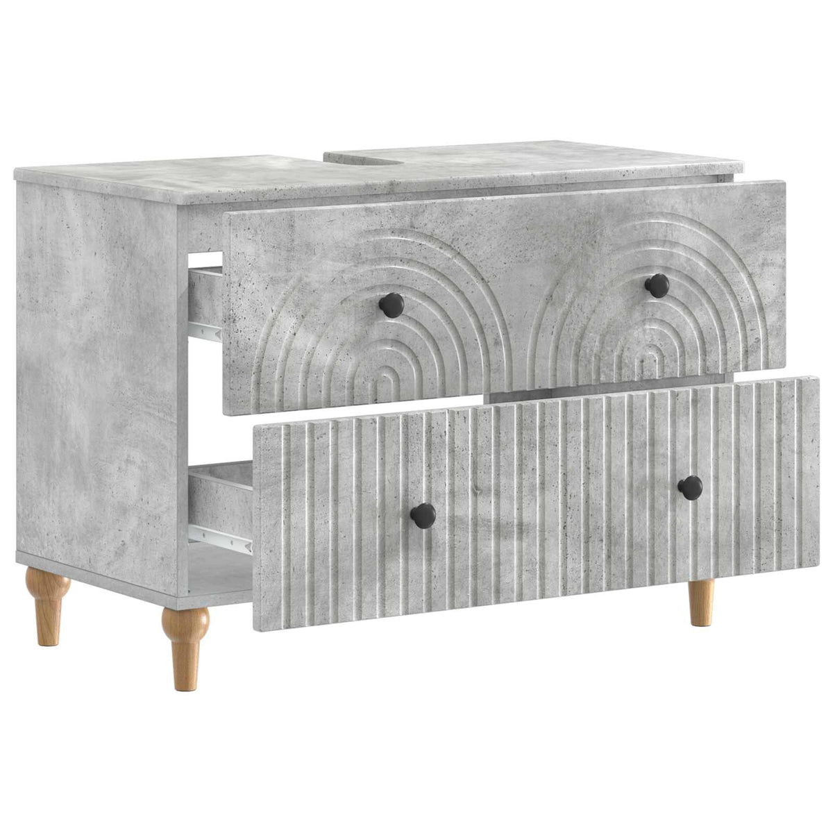 Waschbeckenschrank ALKMAAR Betongrau 82 x 41 x 59 cm