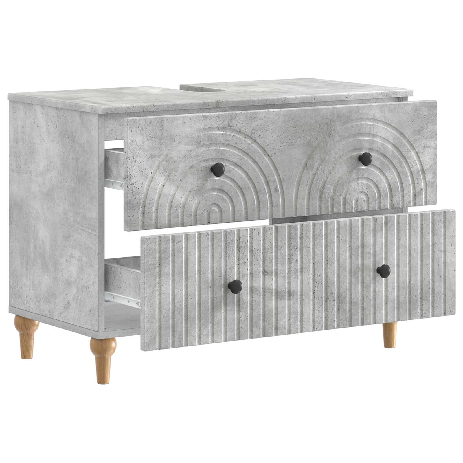 Waschbeckenschrank ALKMAAR Betongrau 82 x 41 x 59 cm