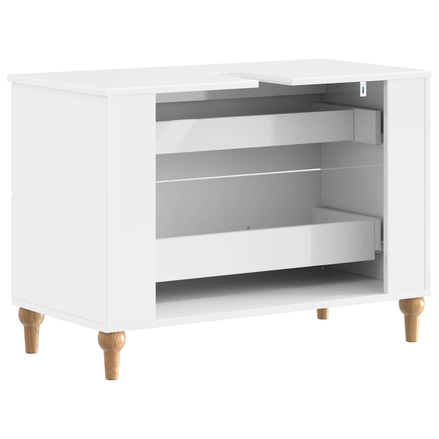 Waschbeckenschrank ALKMAAR Hochglanz Weiß 82 x 41 x 59 cm