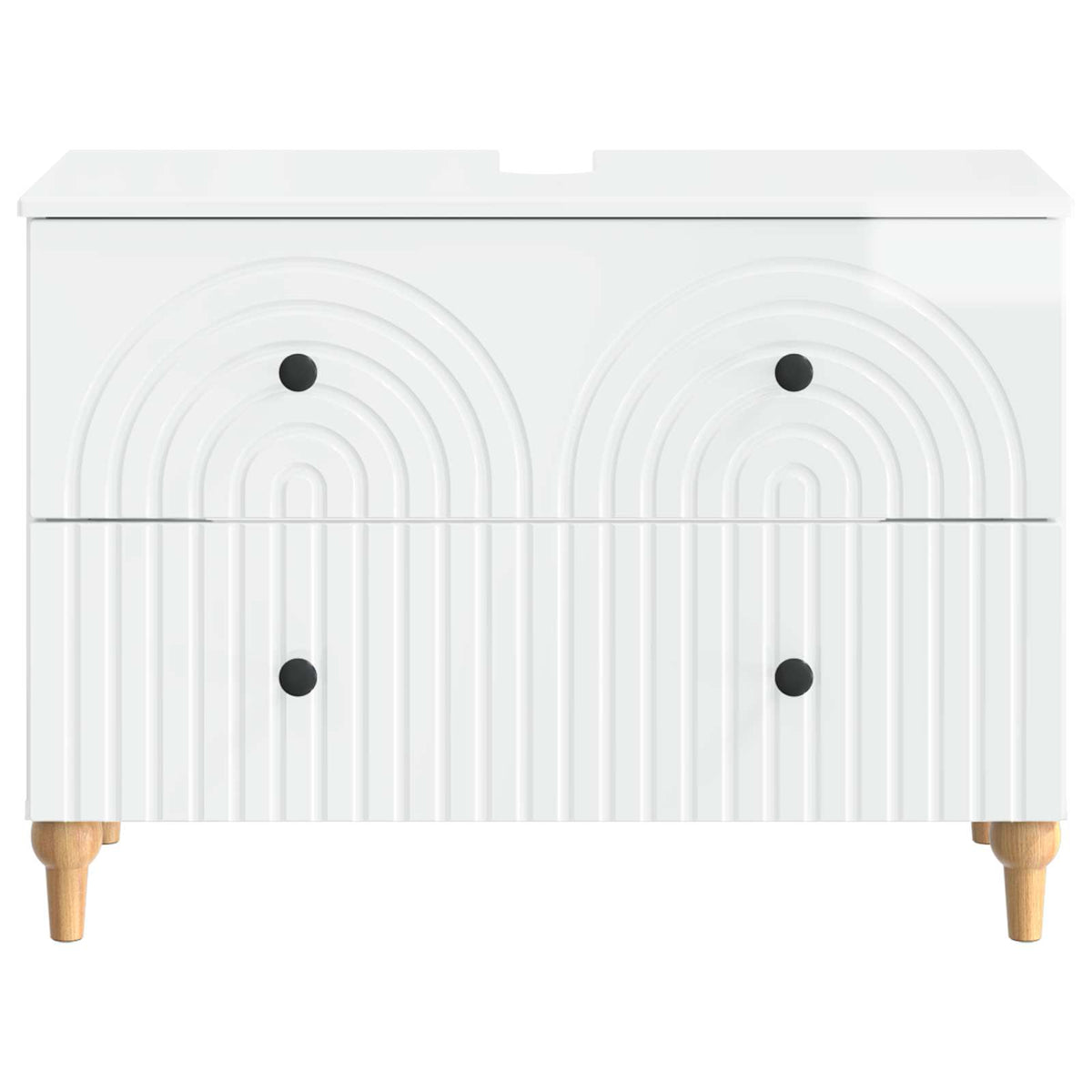Waschbeckenschrank ALKMAAR Hochglanz Weiß 82 x 41 x 59 cm